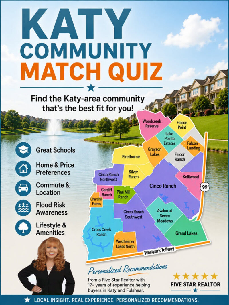 Katy Community Match Quiz - personalized Katy community recommendations by Five Star Realtor Sheila Cox