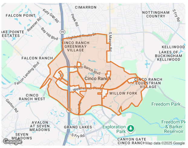 Map 2 of Cinco Ranch 77450 – Katy Texas Real Estate Information Map 2 of Cinco Ranch 77450
